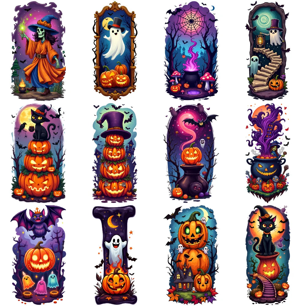 12-Pack Halloween Temporary Tattoo Stickers – Waterproof 3D