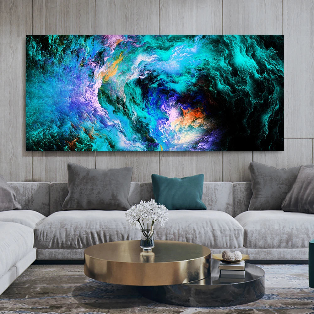 Grey Yellow Cloud Abstract Art Oil Painting Posters And Prints on Canvas Modern Art Independe Wall Picture For Living Room Decor Peaceful Pleasures Health and Wellness QP10215-I 40x80cm No Frame