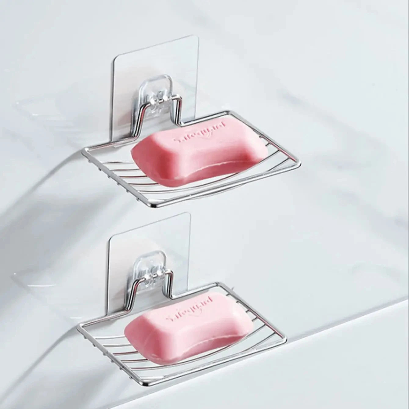 Stainless Steel No-Drill Wall Soap Dish Rack | Self-Draining