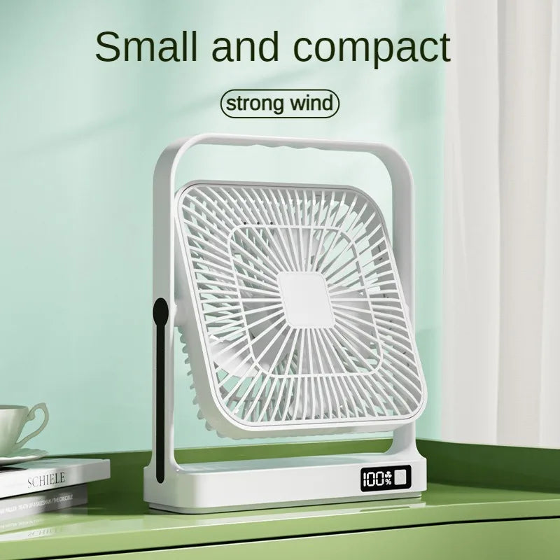 M09 Rechargeable Desktop Wall Fan – 3600mAh USB Battery