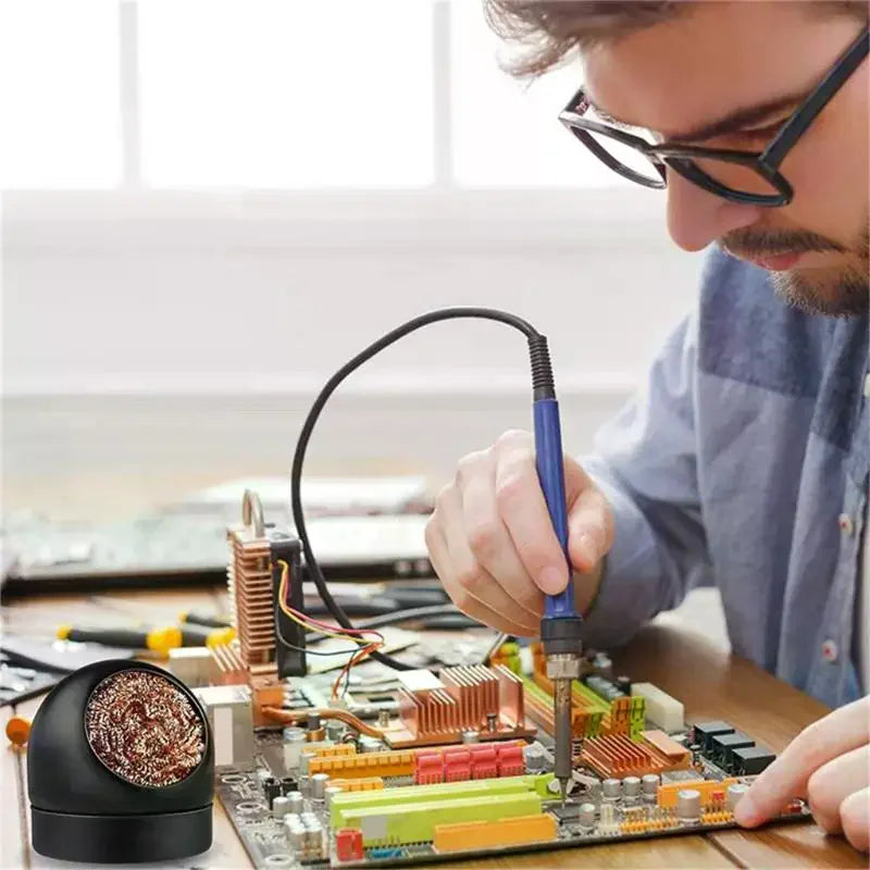 Soldering Iron Tip Cleaner – Copper Ball & Holder Kit