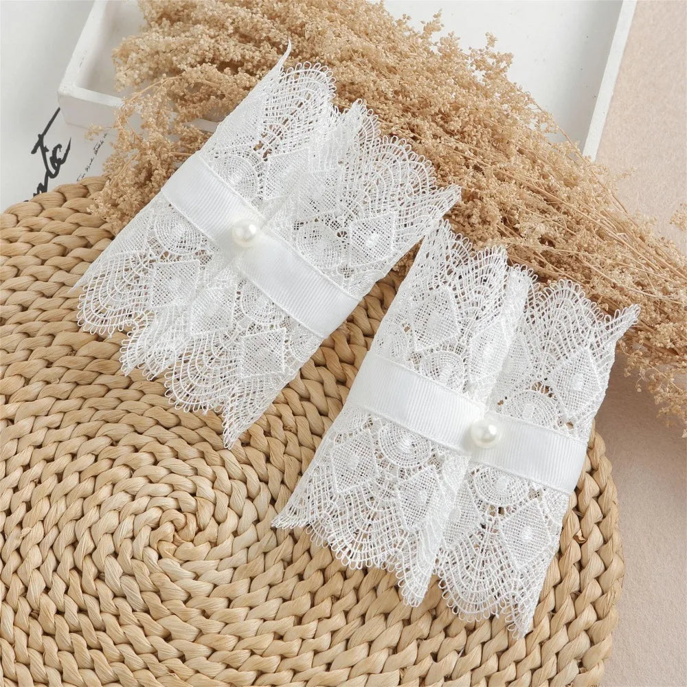 Women's Detachable Lace Arm Sleeves – Floral Embroidery Cuffs