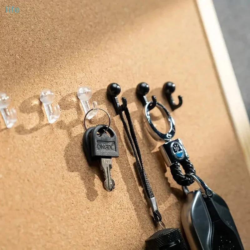 Bulk 30pcs Clear Black Plastic Push Pins with Hooks, Decorative Reusable Thumbtacks for Notice Board, Office Cork Board Peaceful Pleasures Health and Wellness