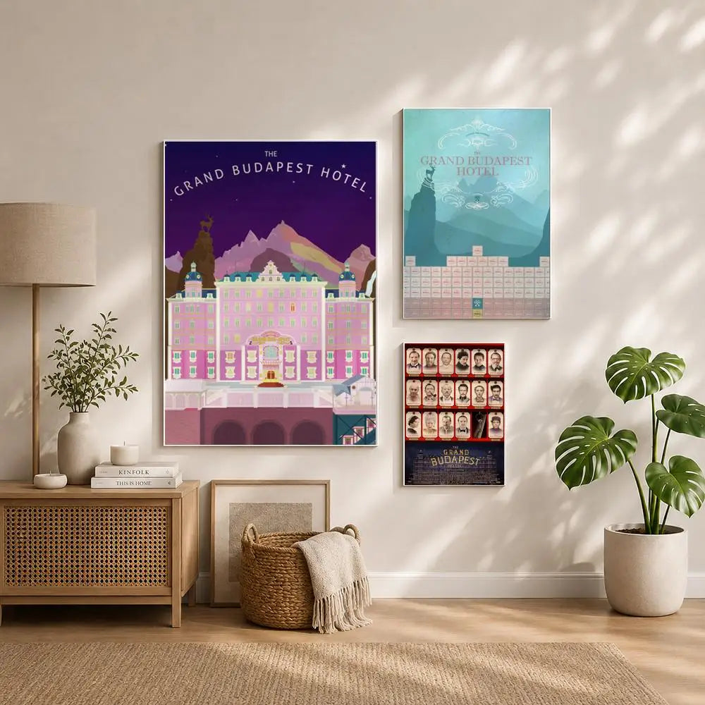 Movie T-The Grand Budapest HotelS Poster HD Self Adhesive Waterproof Wall Art Ideal for Home Office Dorm Bedroom Great Gift Peaceful Pleasures Health and Wellness