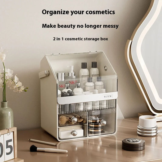 Elegant 3-Tier Transparent Makeup Organizer - Spacious Desktop Drawer Storage for Skincare Masks Beauty Tools, Chic Vanity Shelf Peaceful Pleasures Health and Wellness