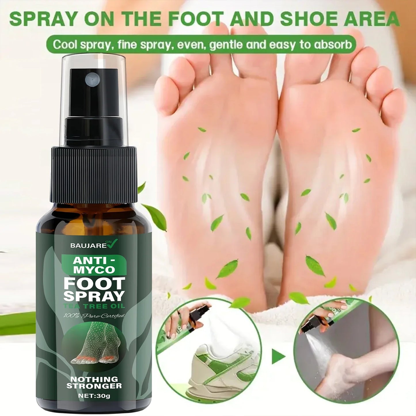 Anti-Fungal Foot Spray with Tea Tree Oil – Moisturizing Formula
