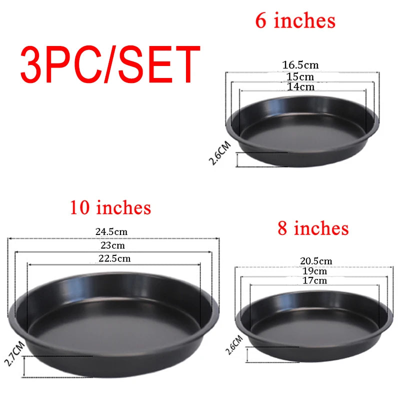 Non-Stick Carbon Steel Pizza Pan – 6"/8"/10" Baking Tray & Mold