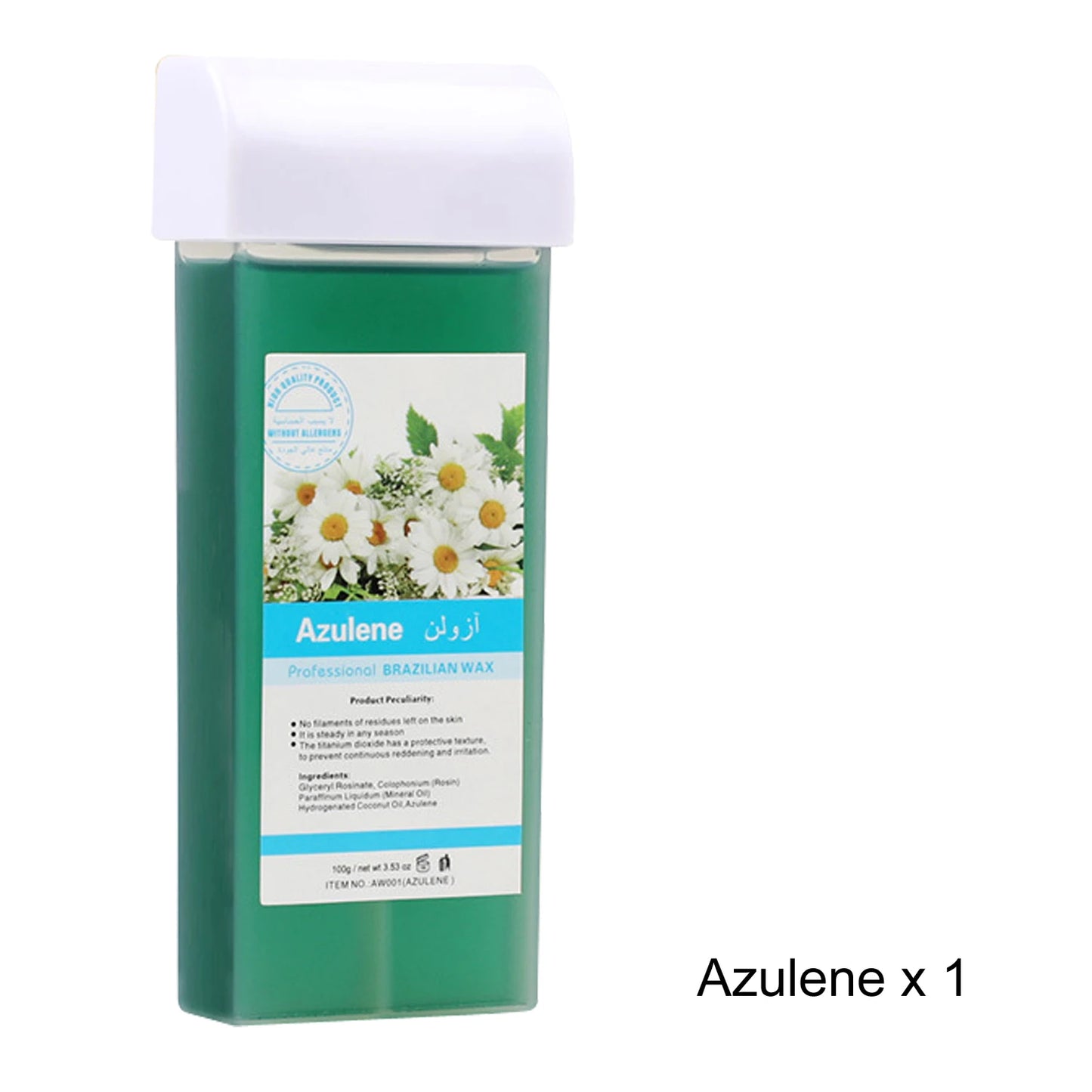 Roll On Refill Hair Removal Wax Painless Depilatory Wax Roller Honey Wax Body Hair Removal For Any Roll On Wax Warmer Cartridge Peaceful Pleasures Health and Wellness 072-Azulene