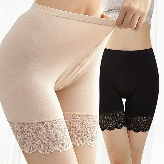 Women Big Safety Pants Soft Comfortable Modal Material Shorts Lace Peaceful Pleasures Health and Wellness