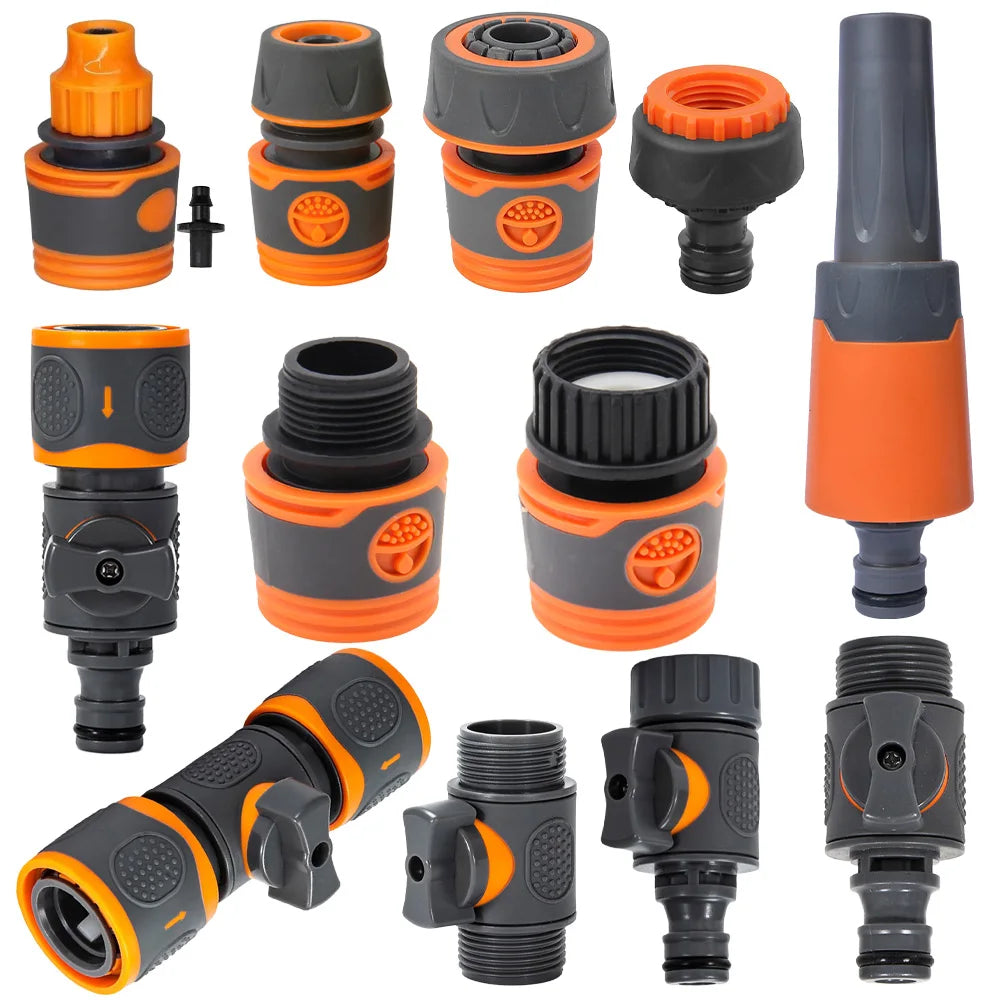 1/4 3/8'' 1/2'' 3/4'' Hose Quick Connecter Plastic Rubber Coupling Tubing Irrigation System Coupler Shut Off Valve Adapter Pipe Peaceful Pleasures Health and Wellness