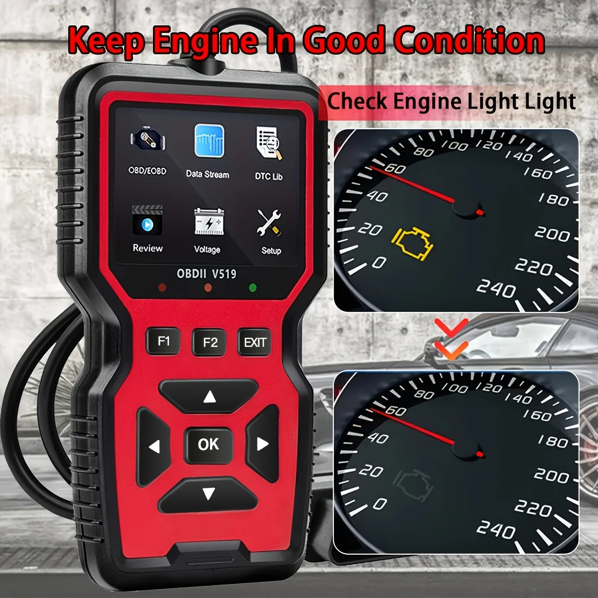 V519 OBD2 Scanner – Read & Clear Fault Codes + Battery Test Peaceful Pleasures Health and Wellness