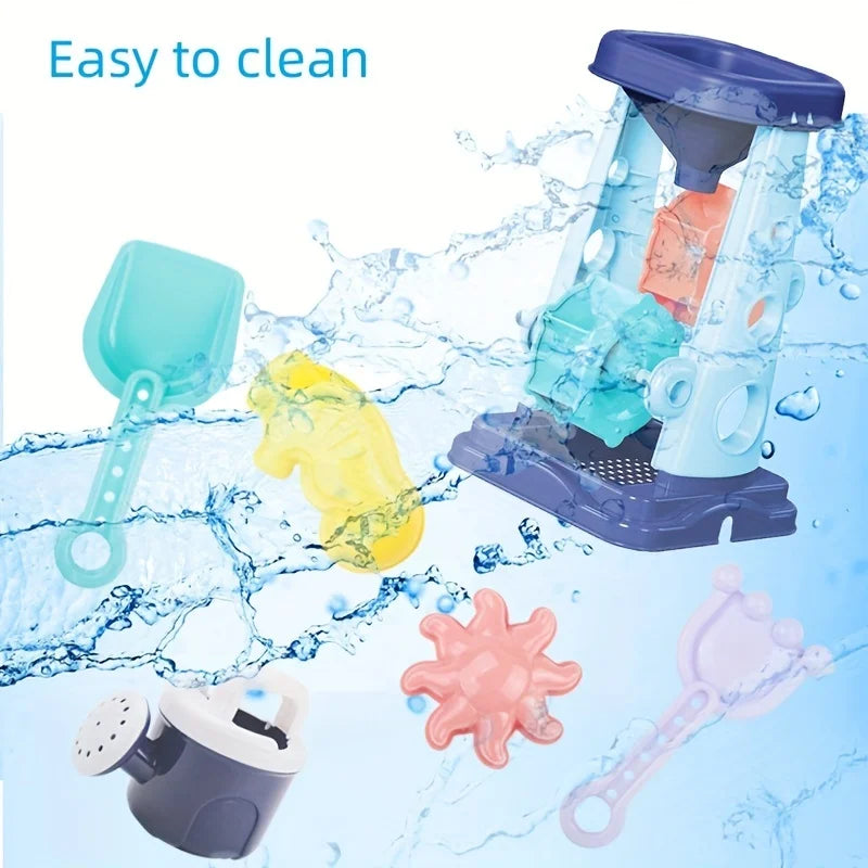 Kids Beach Sand Toy Set – Bucket, Shovel, Rake & Molds
