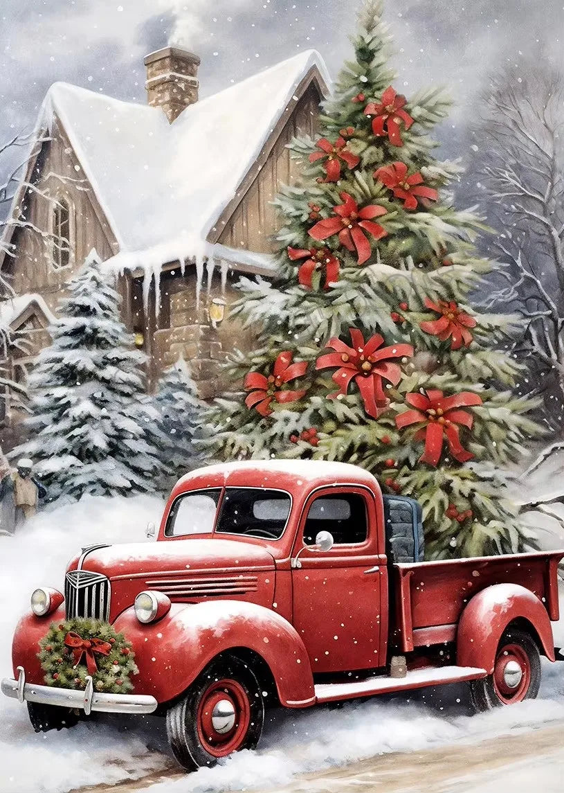 Vintage Santa Claus Portrait in Mistletoe Reading Letters Toy Cookie Poster Canvas Painting Wall Pictures Christmas Home Decor Peaceful Pleasures Health and Wellness ZLH5426 20x30cm No Frame