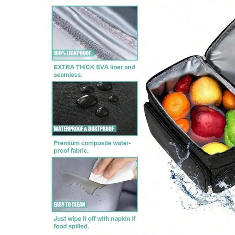 Insulated Picnic Bags Large Capacity Portable Outdoor Hand-held Ice Pack Locked Cold and Dirt Resistant Lunch Box Bag Peaceful Pleasures Health and Wellness
