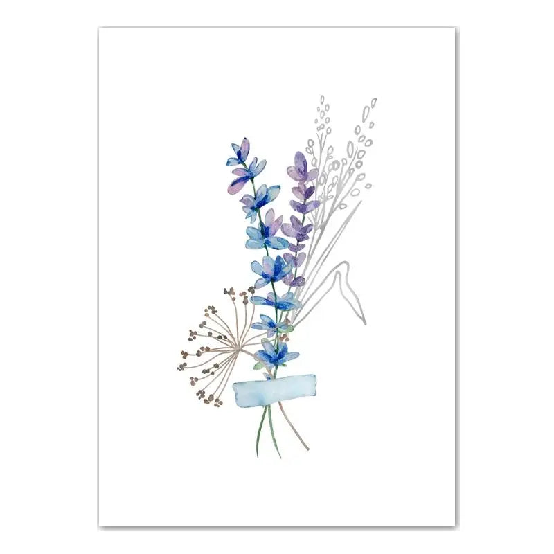 Boho Plant Flower Wall Art, Nordic Wildflower Botanical Canvas Painting, Minimalist Poster Print for Living Room Bedroom Decor Peaceful Pleasures Health and Wellness 04 21X30cm No Frame China Mainland