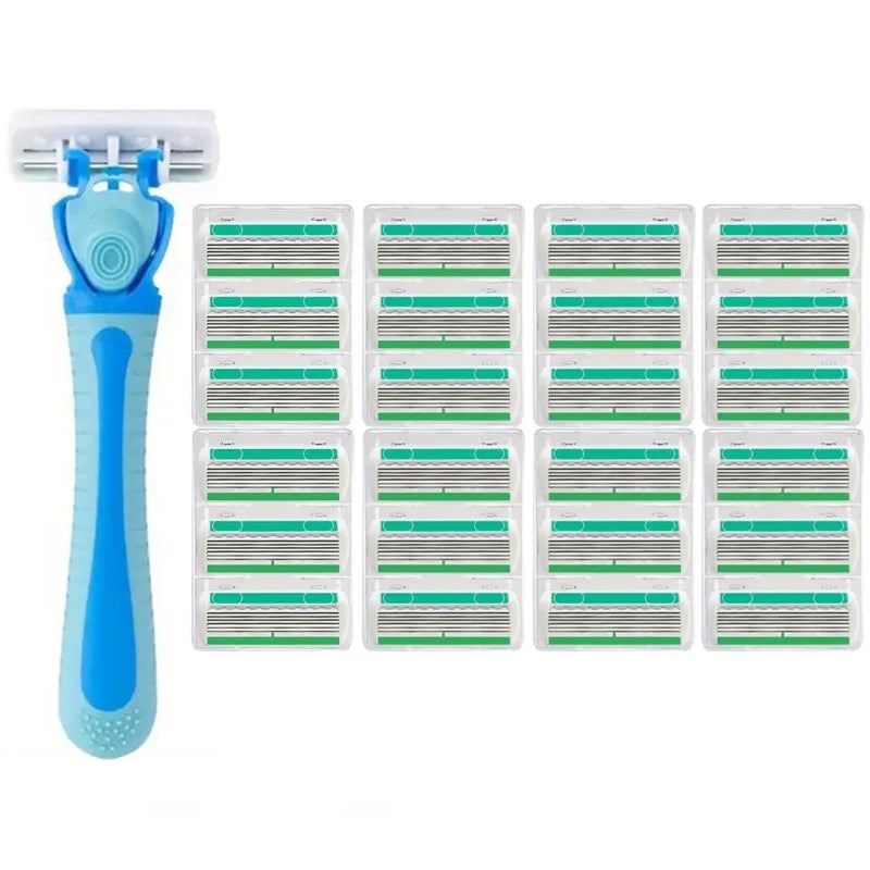6-Layer Manual Safety Razor – Replaceable Head for Men & Women