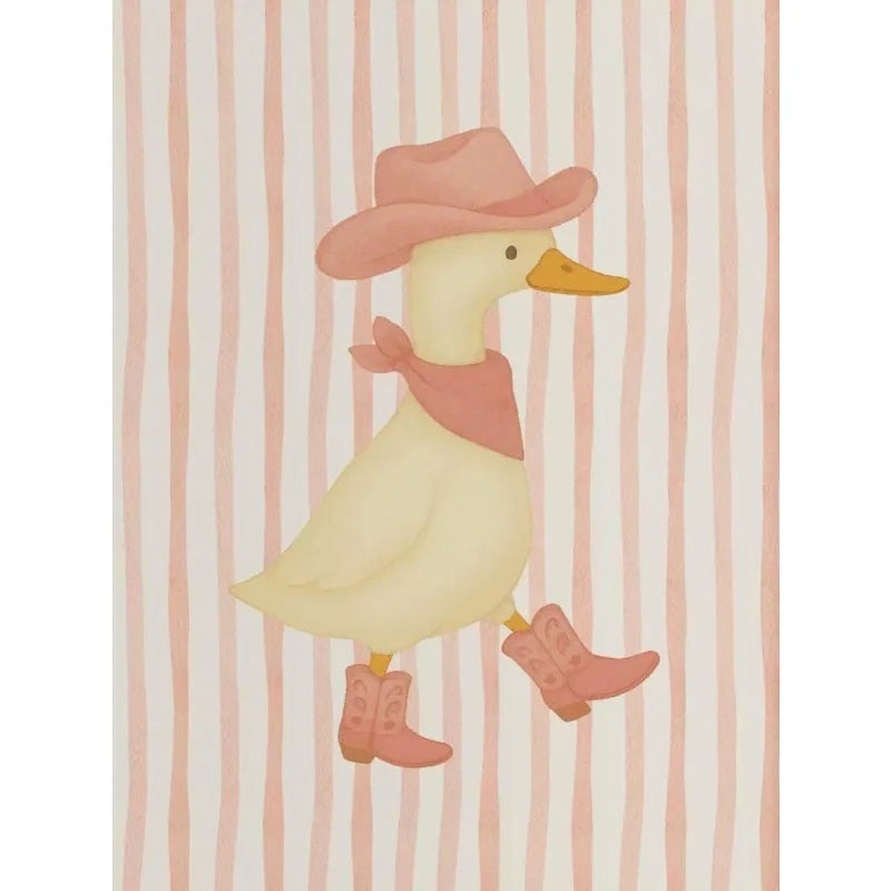 Vintage Cowboy Silly Goose Western Duck Frog Animals Cartoon Poster Canvas Painting Wall Art Pictures Home Bedroom Decor Peaceful Pleasures Health and Wellness 2 50x70cm Unframed
