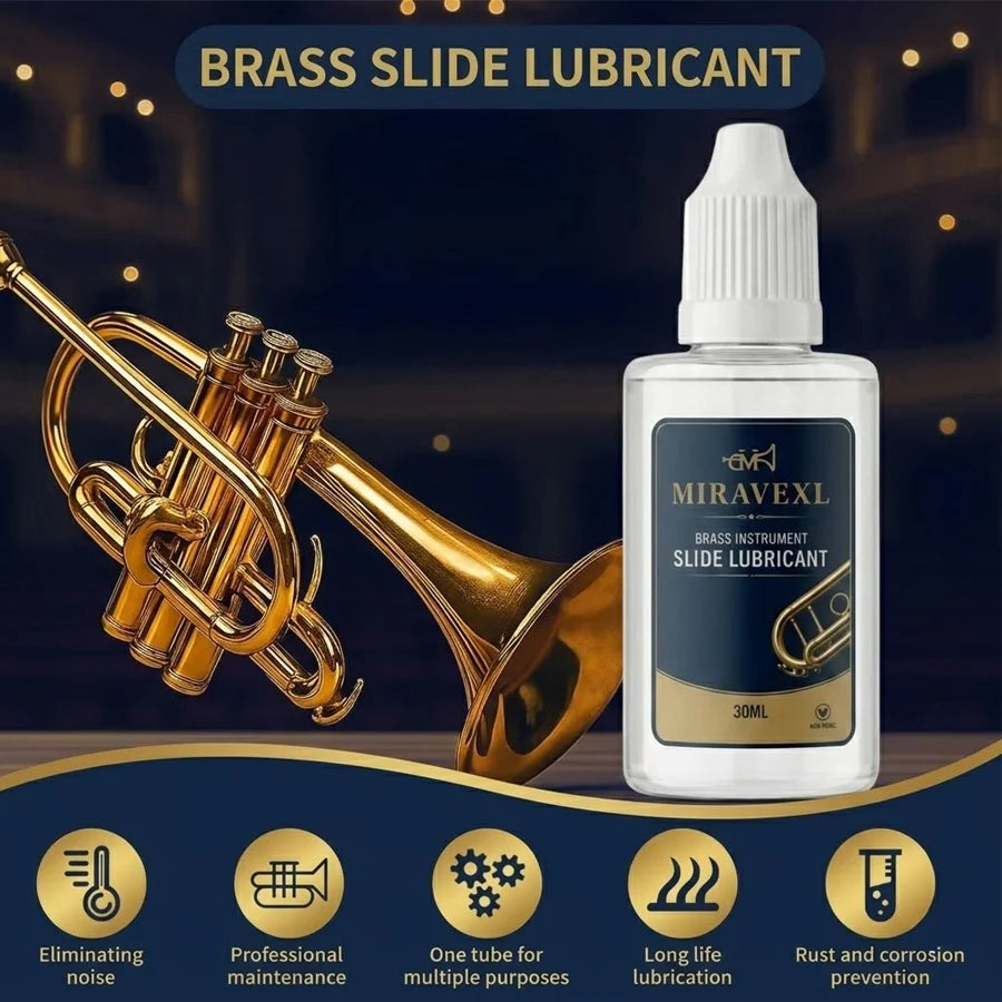 MIRAVEXL Brass Valve Oil 30ml – Trumpet, Horn, Tuba Lubricant