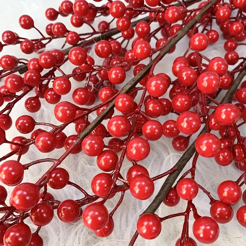 Artificial Holly Fruit Branches 10/30 PCS – Christmas Decor