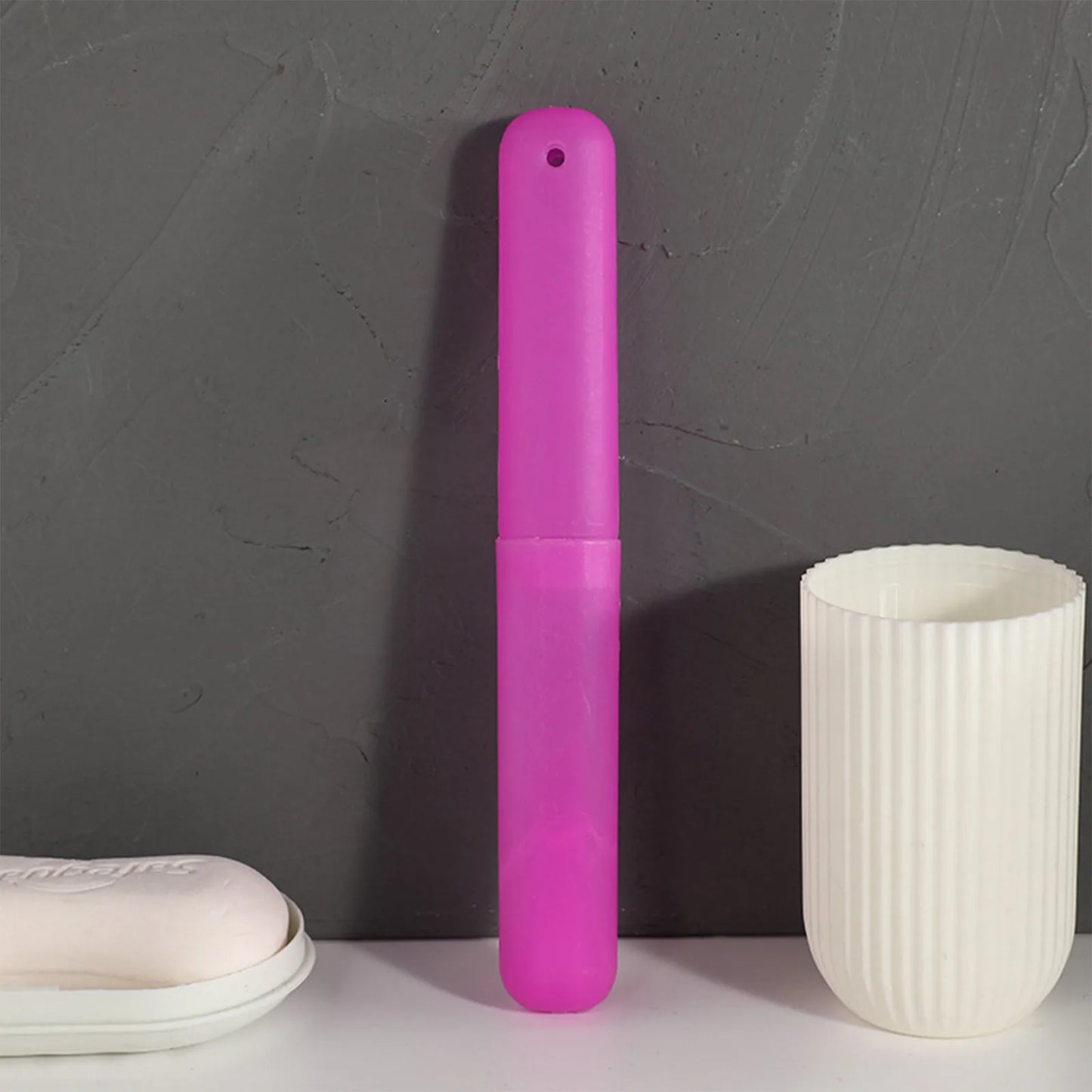 Toothbrush Storage Box Tooth Brush Box Holder Cover Travel Storage Dust-proof Case Portable Portable Travel Toothbrush Case Peaceful Pleasures Health and Wellness Purple One Size