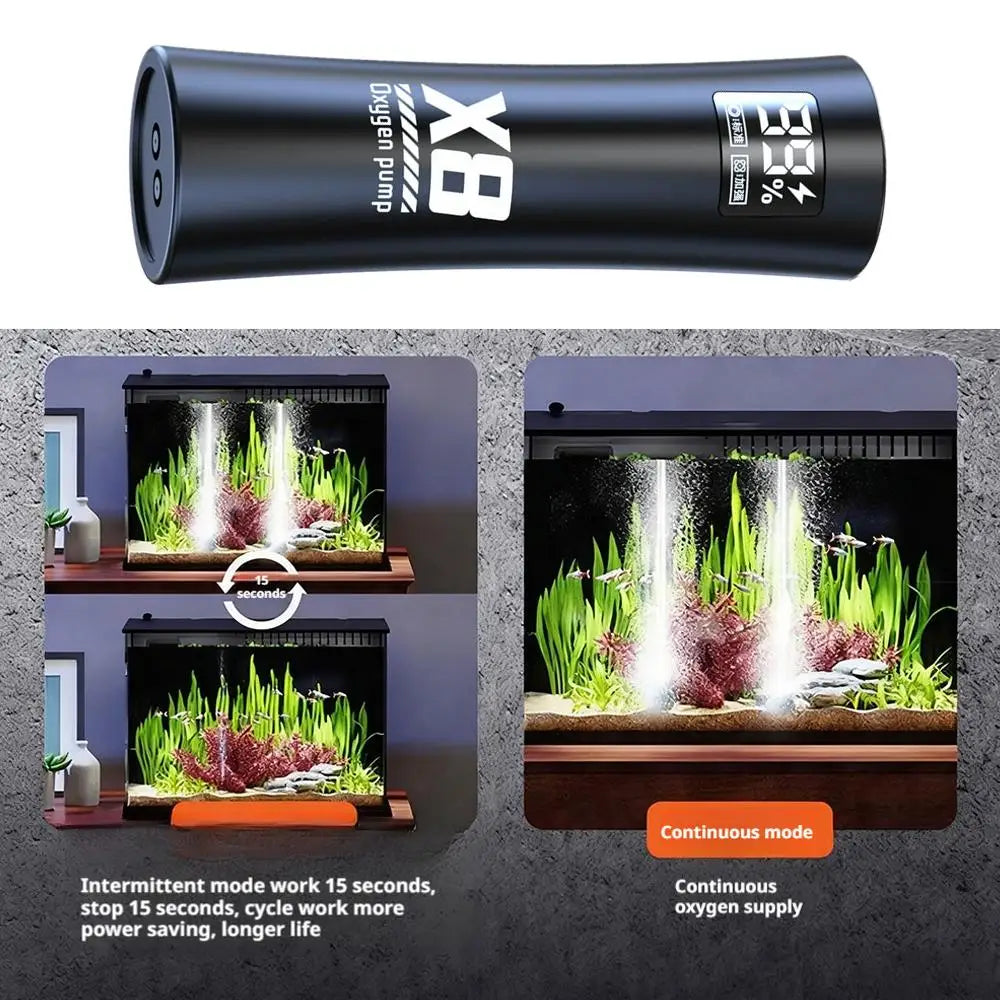 Portable Rechargeable Fishing & Aquarium Aerator Pump – 48H