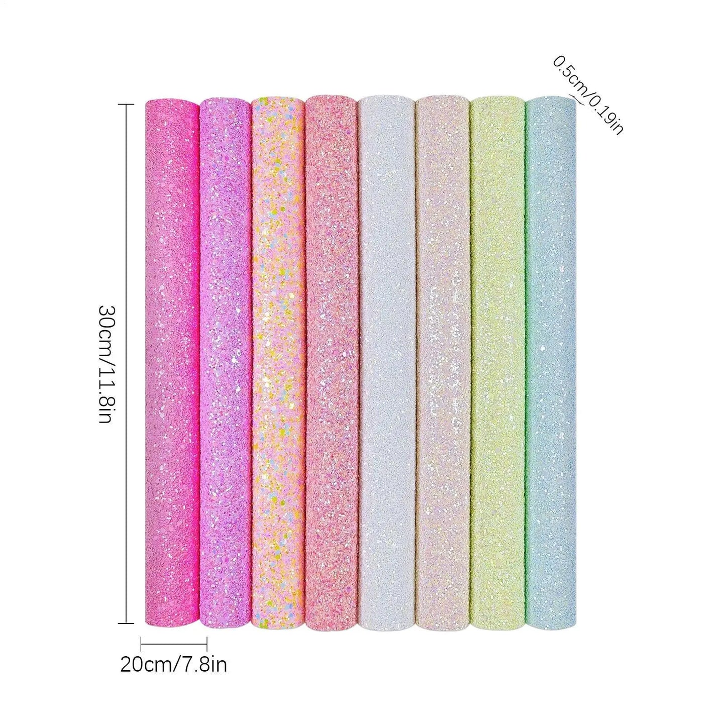 A4 Glitter Sequin Sheets 8-Pack | Iron-On Craft Fabric Craft Sequin Sheets Peaceful Pleasures Health and Wellness