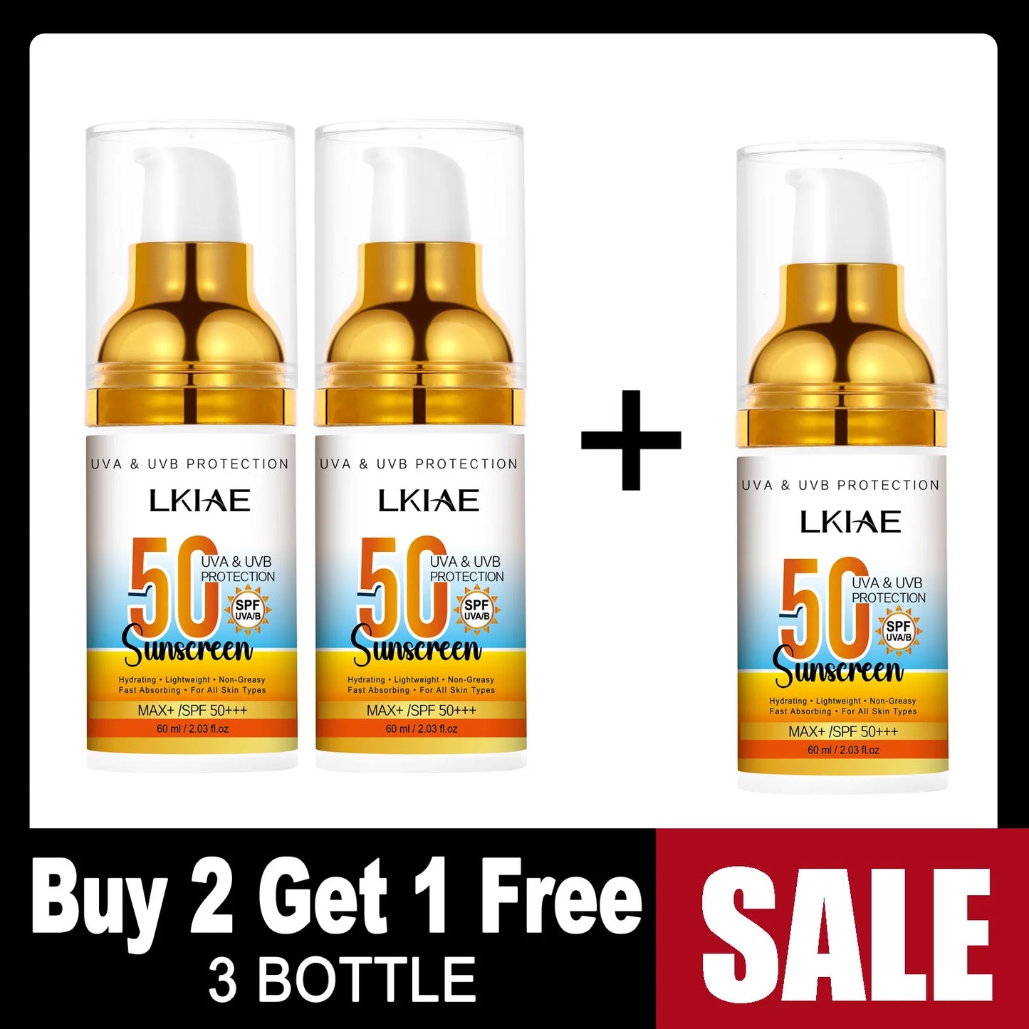 AILKE SPF 50+ Sunscreen Aloe Vera – UVA/UVB Protection 60ml
