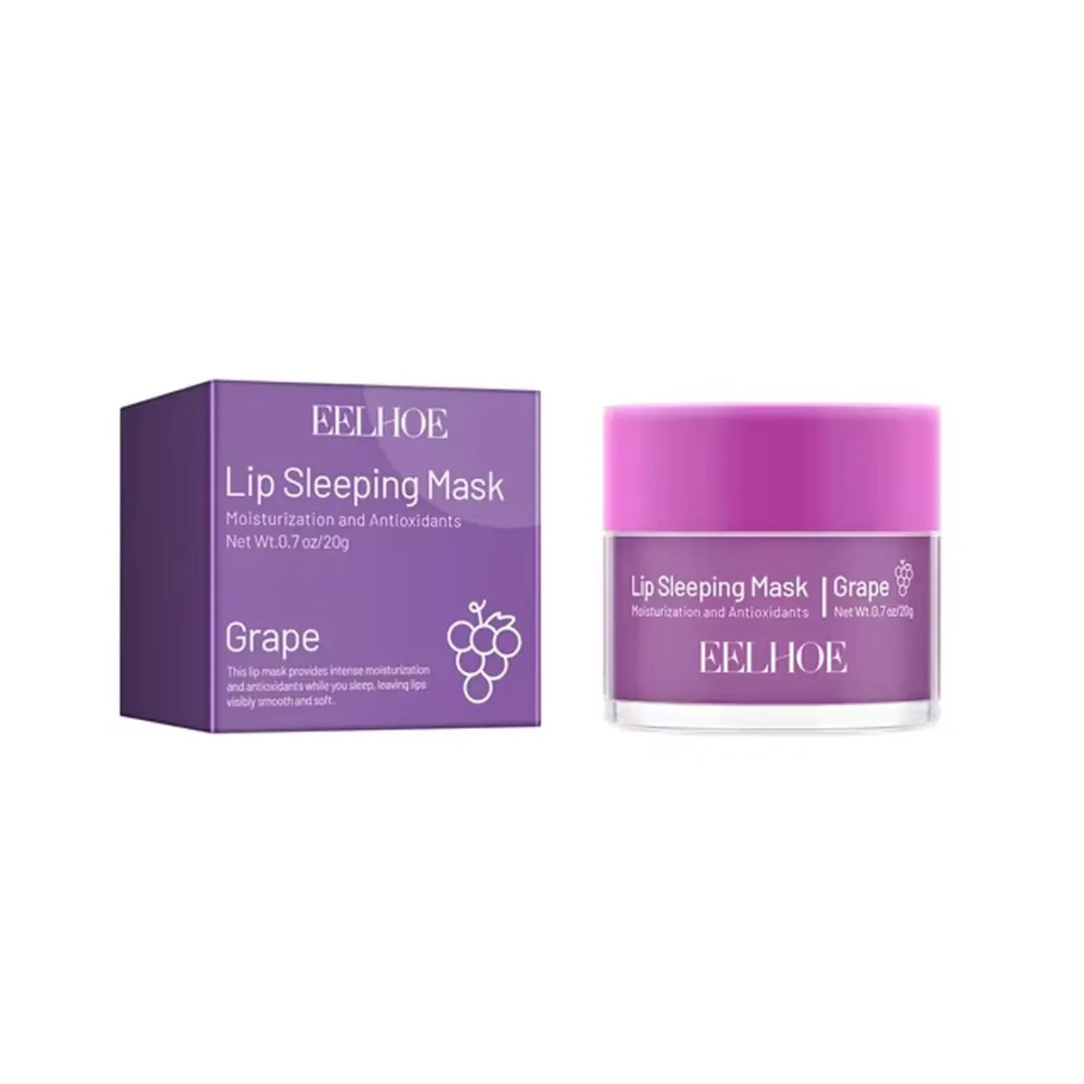 Moisturizing Sleeping Lip Mask Night Lips Care Multiple Colors Cute Makeup Maintenance Lip Anti-Cracking Lip Oil Care Cosmetics Peaceful Pleasures Health and Wellness Grape
