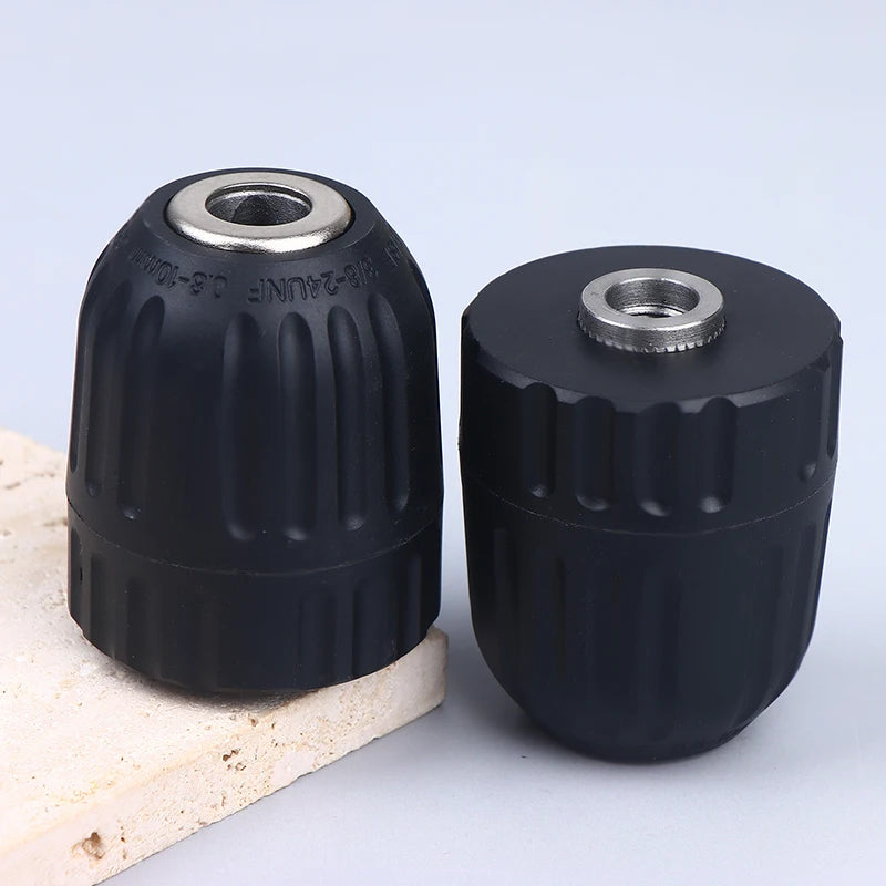 Versatile 0.8-10mm Keyless Drill Chuck 3/8" To 24UNF Thread 1/4" Hex Shank Quick Change Adapter Steel Quick Connection Peaceful Pleasures Health and Wellness
