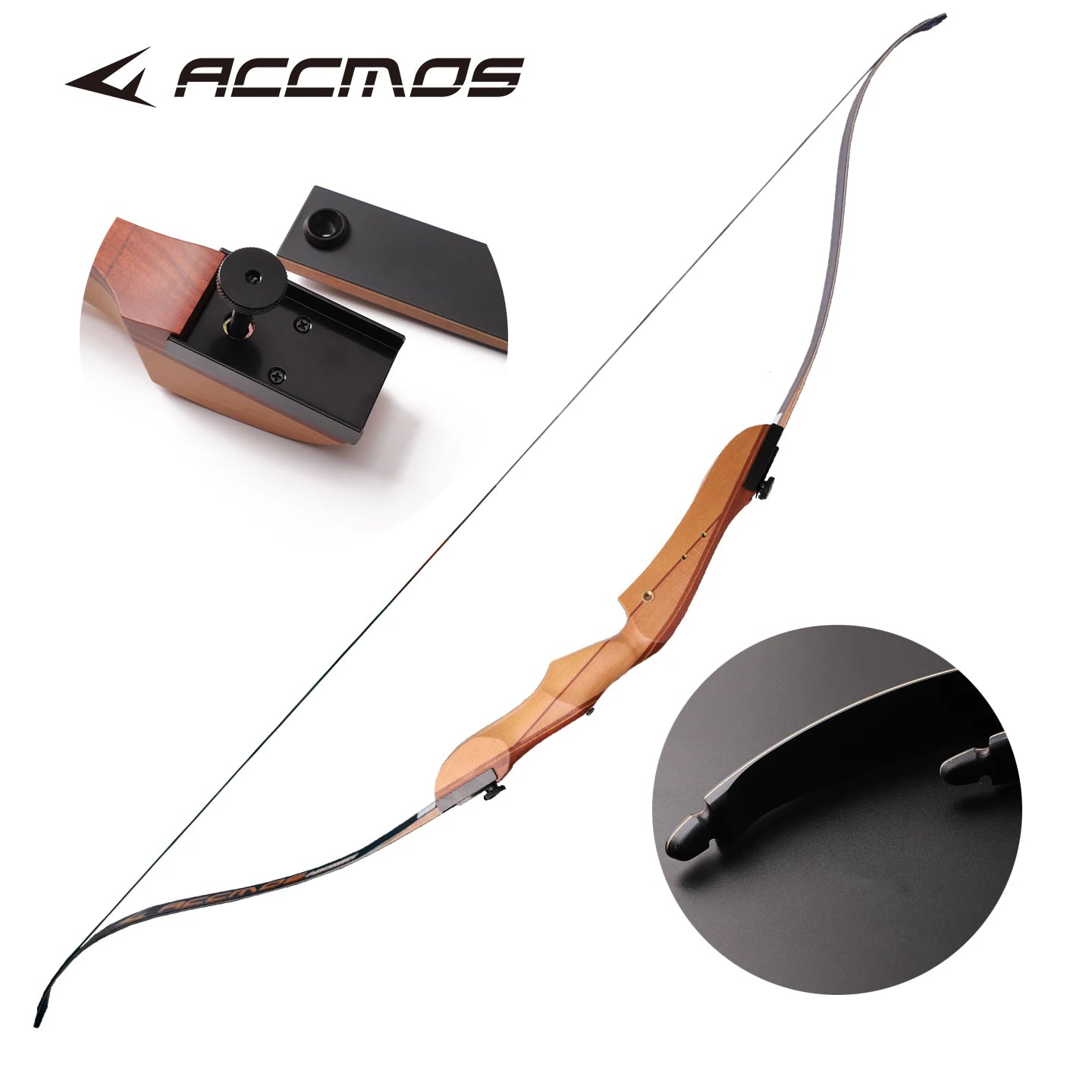 18-40 Ibs Recurve Bow Accmos Right Hand Wood Riser Hungting Archery