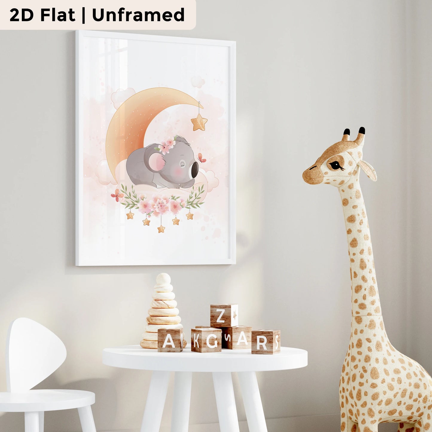 3-Piece Koala Moon & Stars Canvas Wall Art Print Set