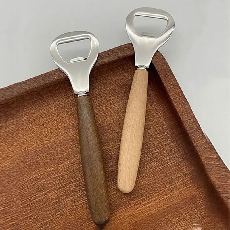 Wooden Handle Beer Bottle Opener | Stainless Steel & Wood