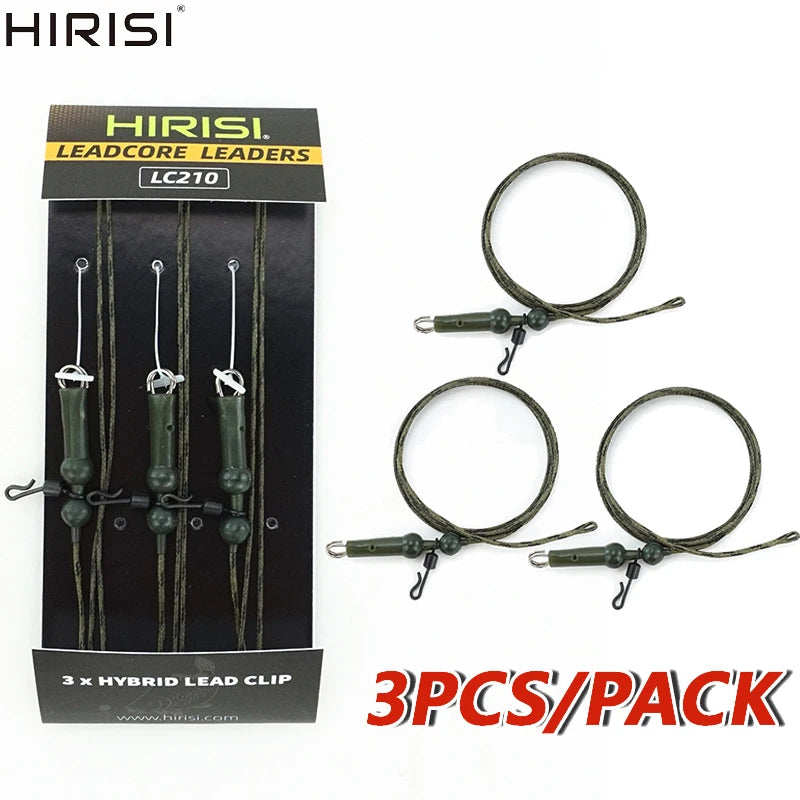2026 HIRISI 3x Helicopter Carp Fishing Rigs, Lead Core Braided Line with Lead Clips Anti-Tangle Carp Leader Tackle Peaceful Pleasures Health and Wellness LC210
