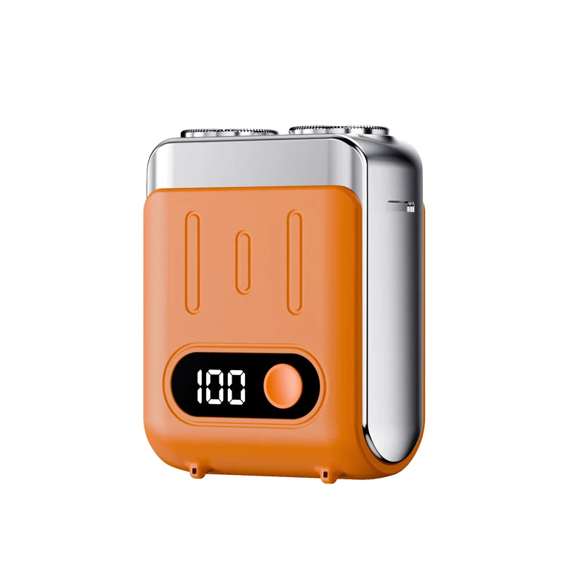 Mini Dual Blade Rotary Electric Shaver | Digital Display & Fast Charge