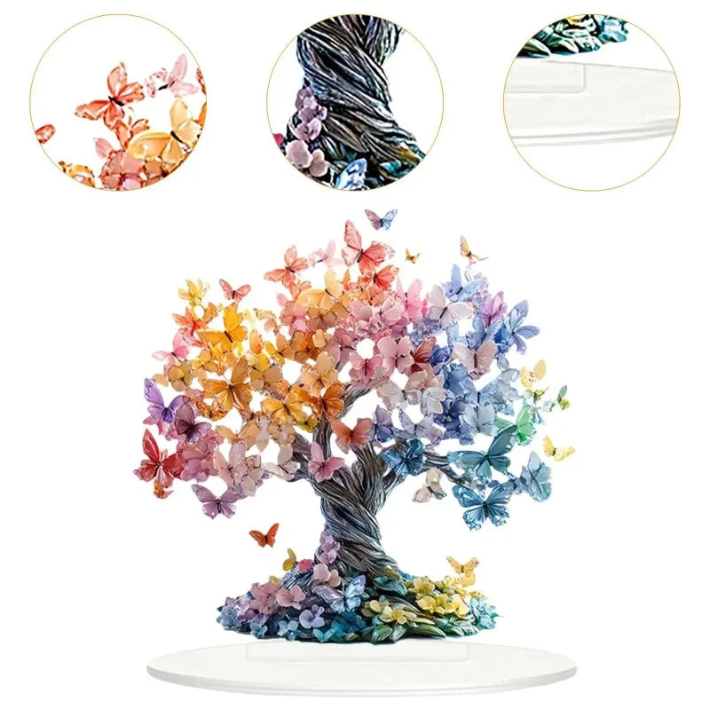Tree of Life Butterfly Acrylic Figurine | Valentine's Day Decor