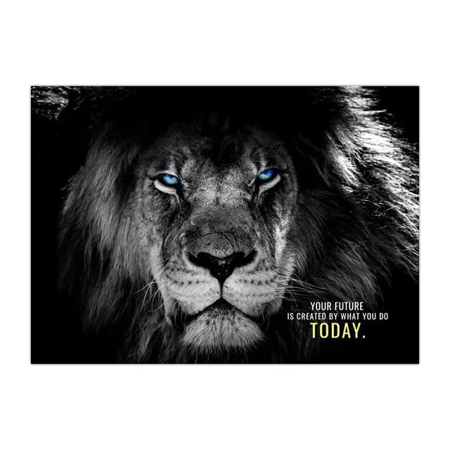Nordic Lion Tiger Motivational Canvas Wall Art Poster Print Canvas Wall Art Peaceful Pleasures Health and Wellness 26 50x70cm Unframed