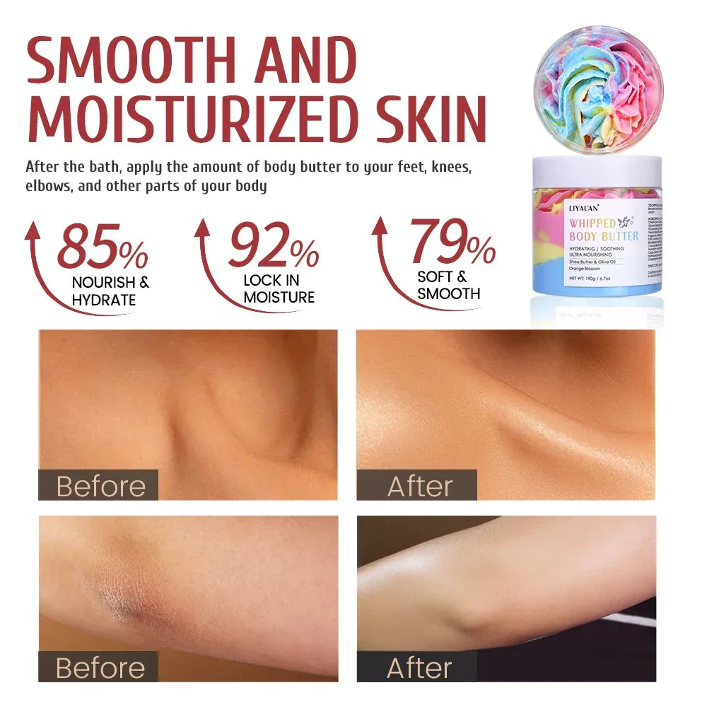 Rainbow Whipped Body Butter – 190g Vegan Moisturizer Peaceful Pleasures Health and Wellness