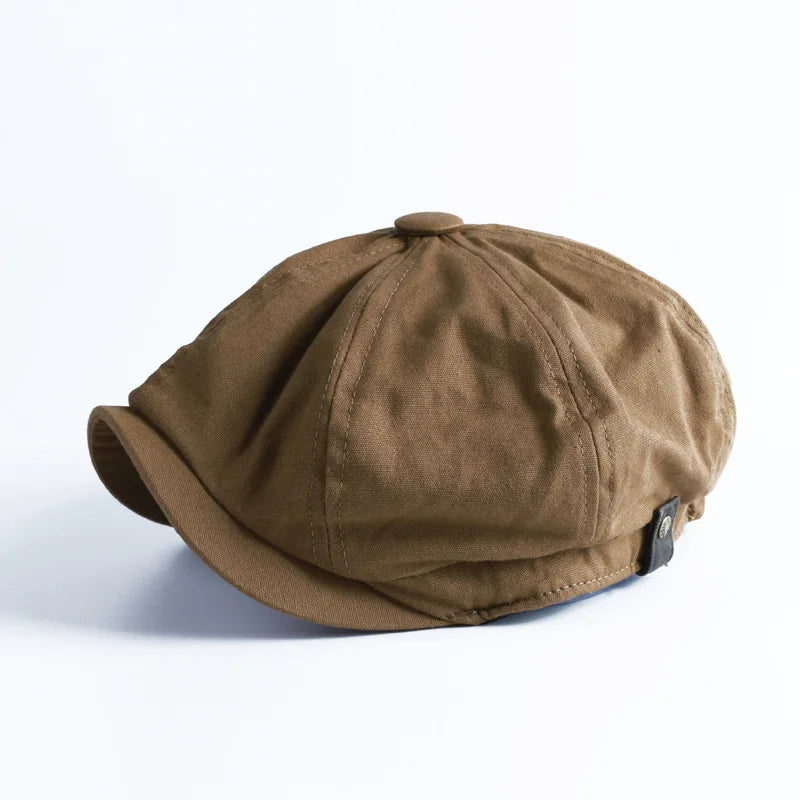 Men's Cotton Retro Newsboy Beret | British Octagonal Painter Hat