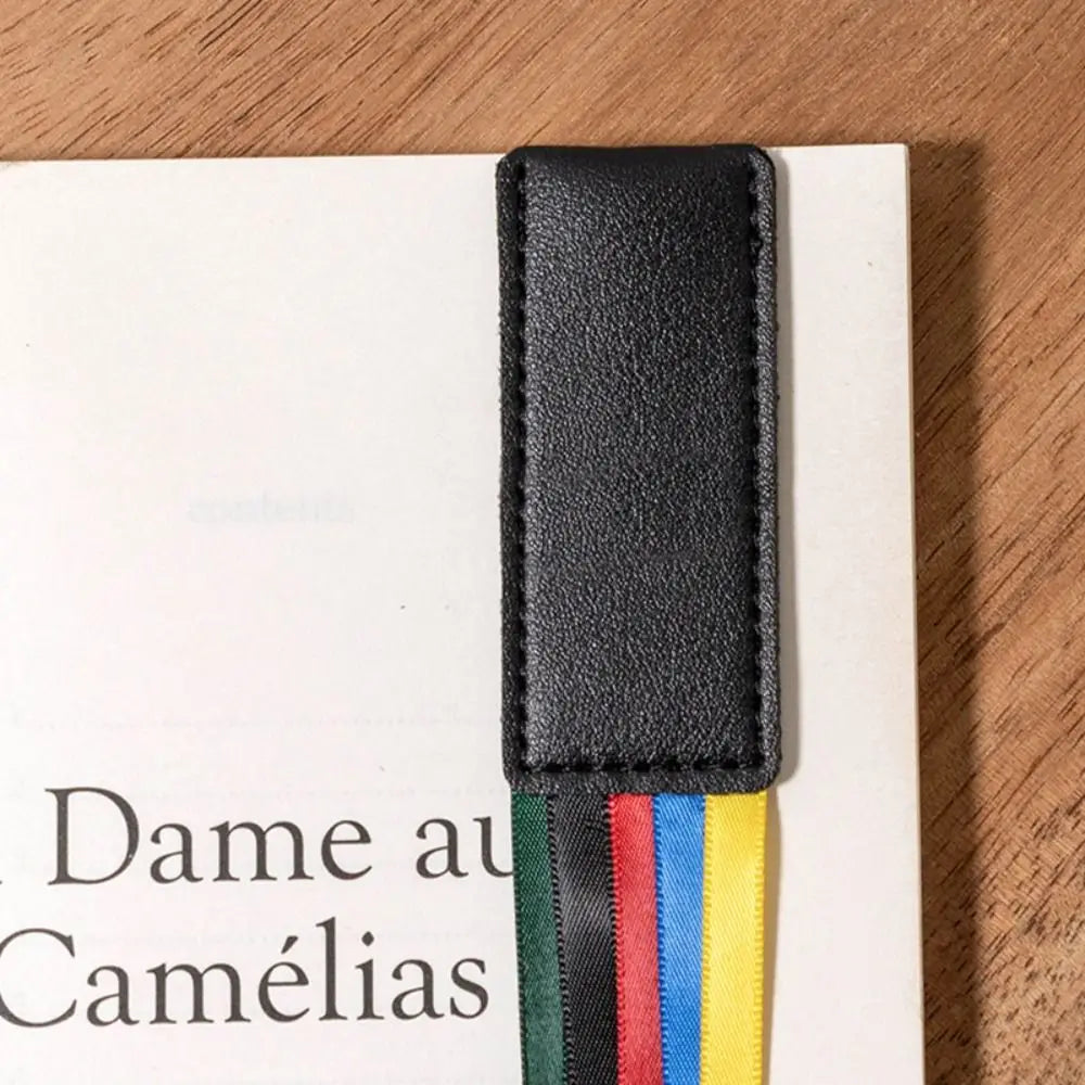 Reading Bookmark Bookmark With Ribbons Pagination Mark PU Leather Book Reading Sorter Multi-color Handcrated Book Paginator Peaceful Pleasures Health and Wellness 1