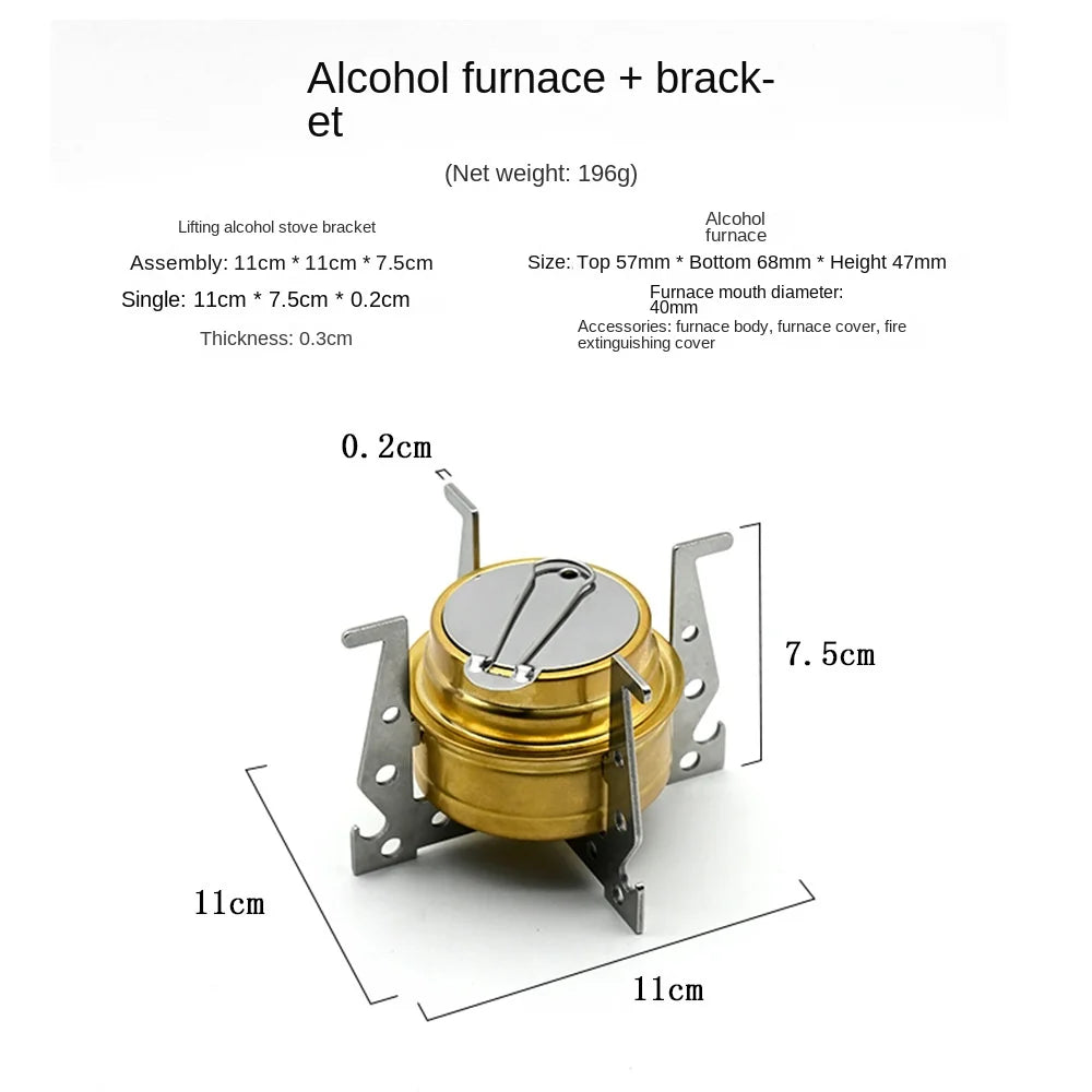 Aluminum Alloy Alcohol Stoves Portable Picnic BBQ Furnace Windproof Alcohol Stoves for Outdoor Camping, Hiking, Backpacking ﻿ Peaceful Pleasures Health and Wellness YELLOW