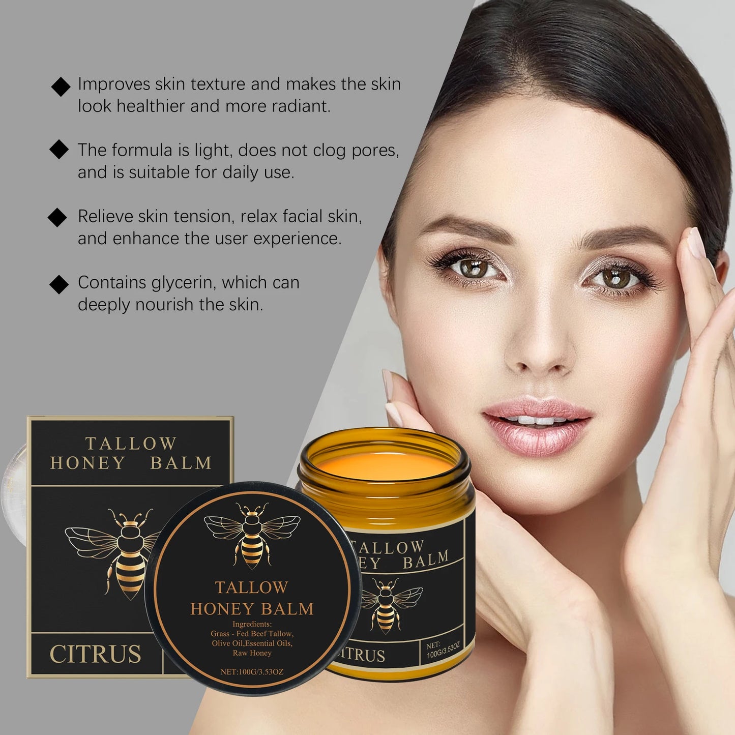 Honey Tallow Face & Body Cream – Deep Hydration Moisturizer
