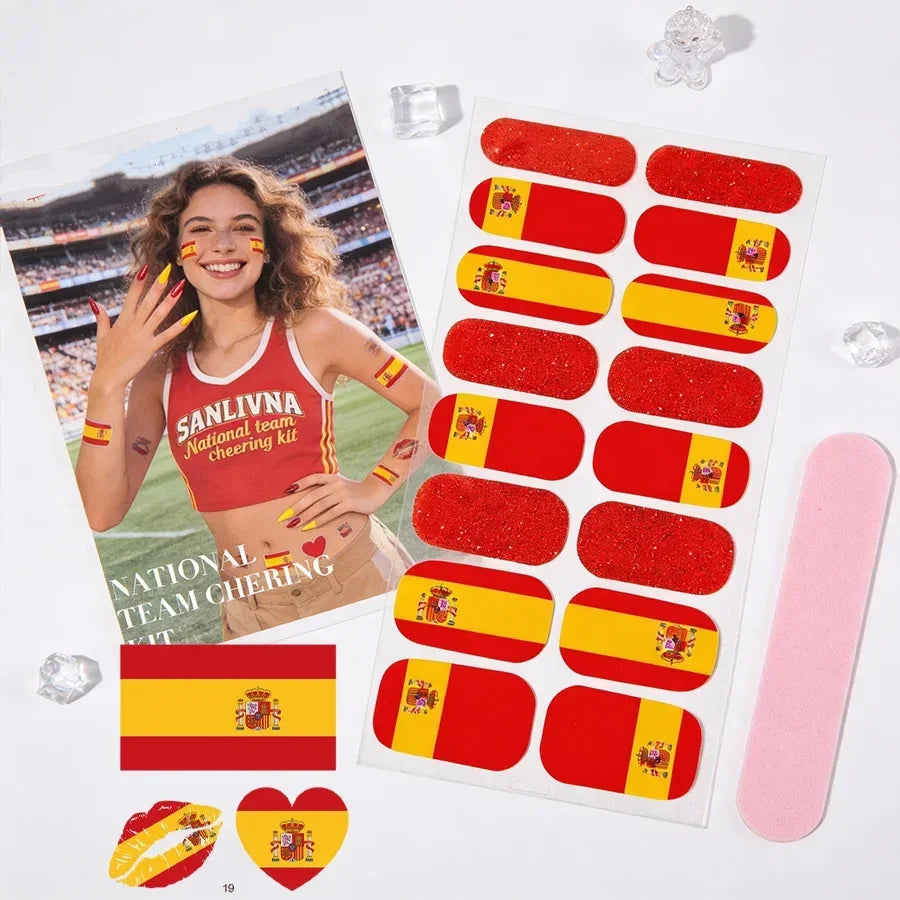 3-Piece Flag Nail Sticker & Foil Art Accessories Set Peaceful Pleasures Health and Wellness