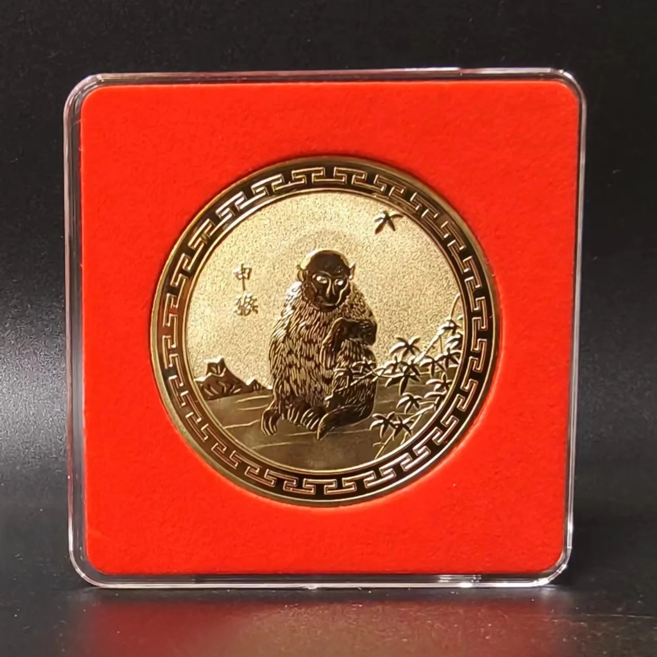 Twelve Zodiac Commemorative Medals Golden Coins Dragon Tiger Rabbit Pig Dog Chicken Monkey Sheep Snake Horse Gifts Peaceful Pleasures Health and Wellness Monkey package3