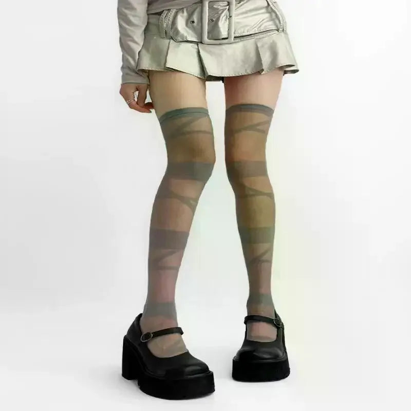 Lolita Thigh High Stockings – Ultra-Sheer 15D Crystal Silk Nylon