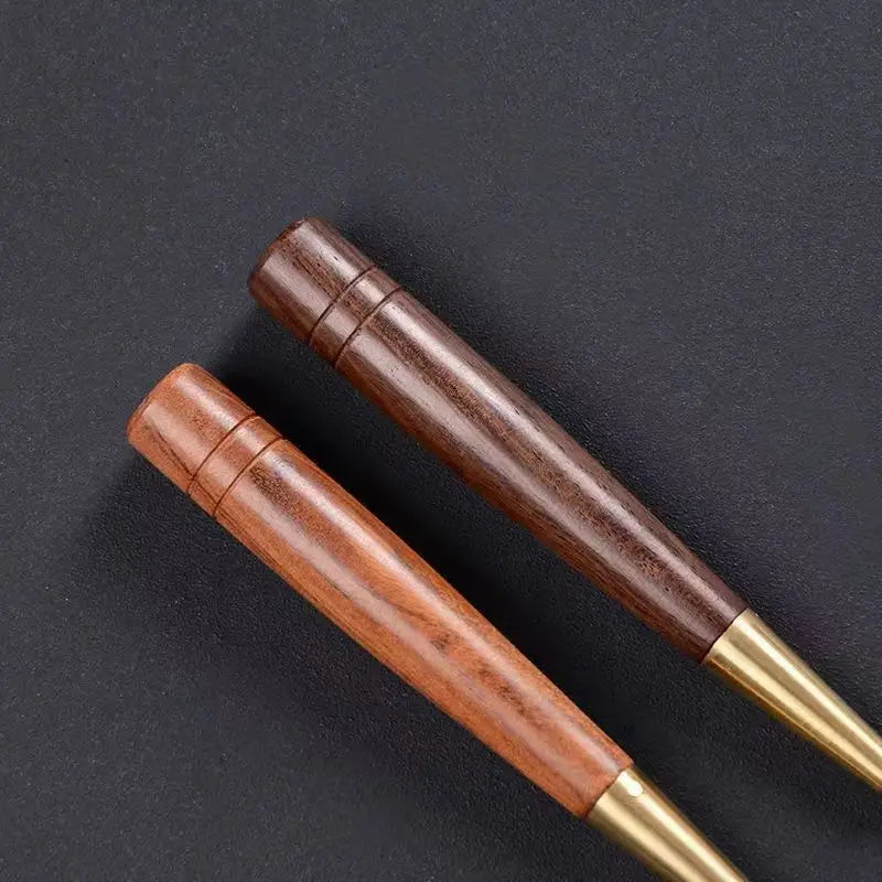 Sandalwood single handle pointed tea needle tea knife long taper Pu'er tea knife tea needle DIY long handle Pu'er tea tea set Peaceful Pleasures Health and Wellness