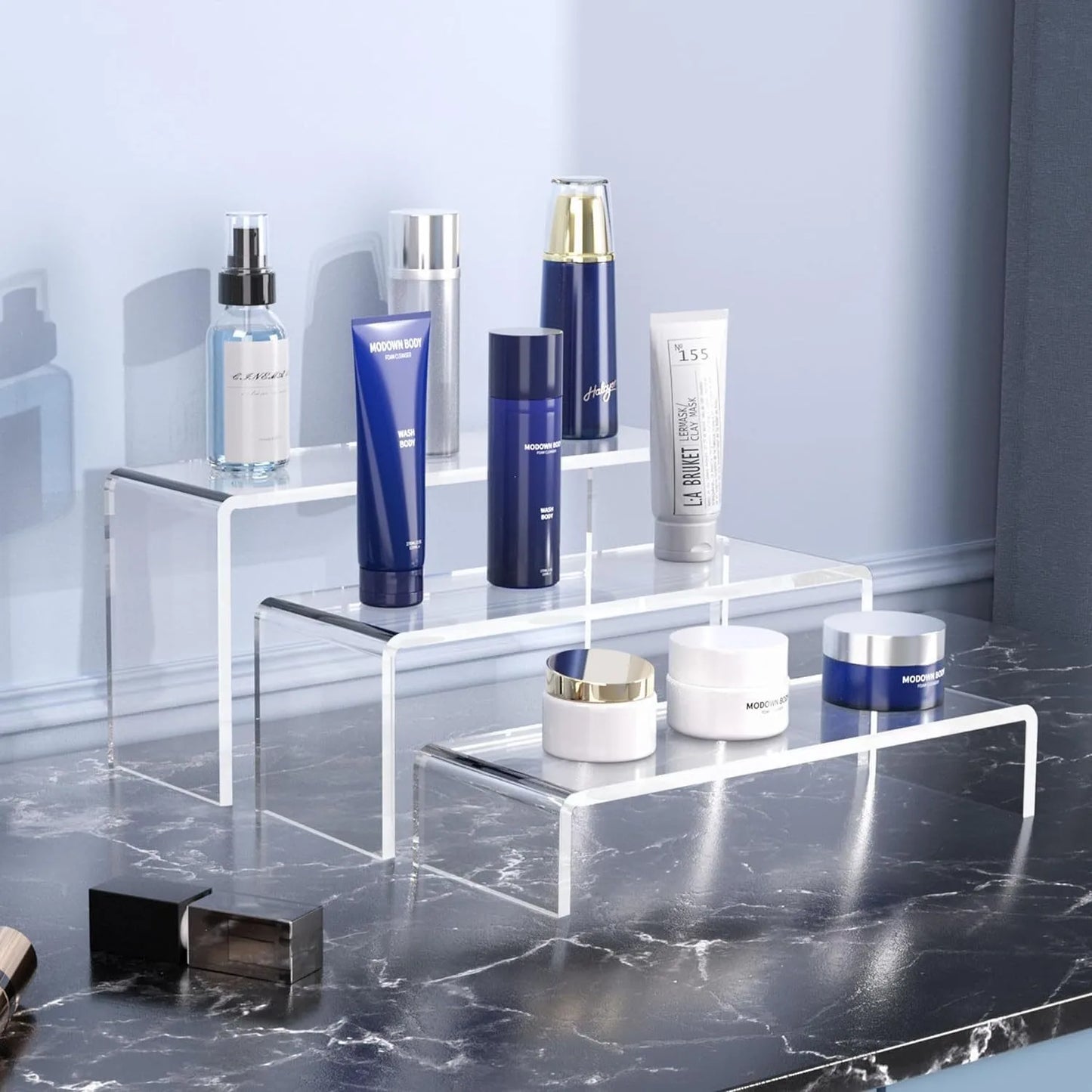3/6/9Pcs Acrylic Display Stand Multifunctional Transparently Mini Model Storage Rack for Perfume Doll Jewelry Decor Organzier Peaceful Pleasures Health and Wellness