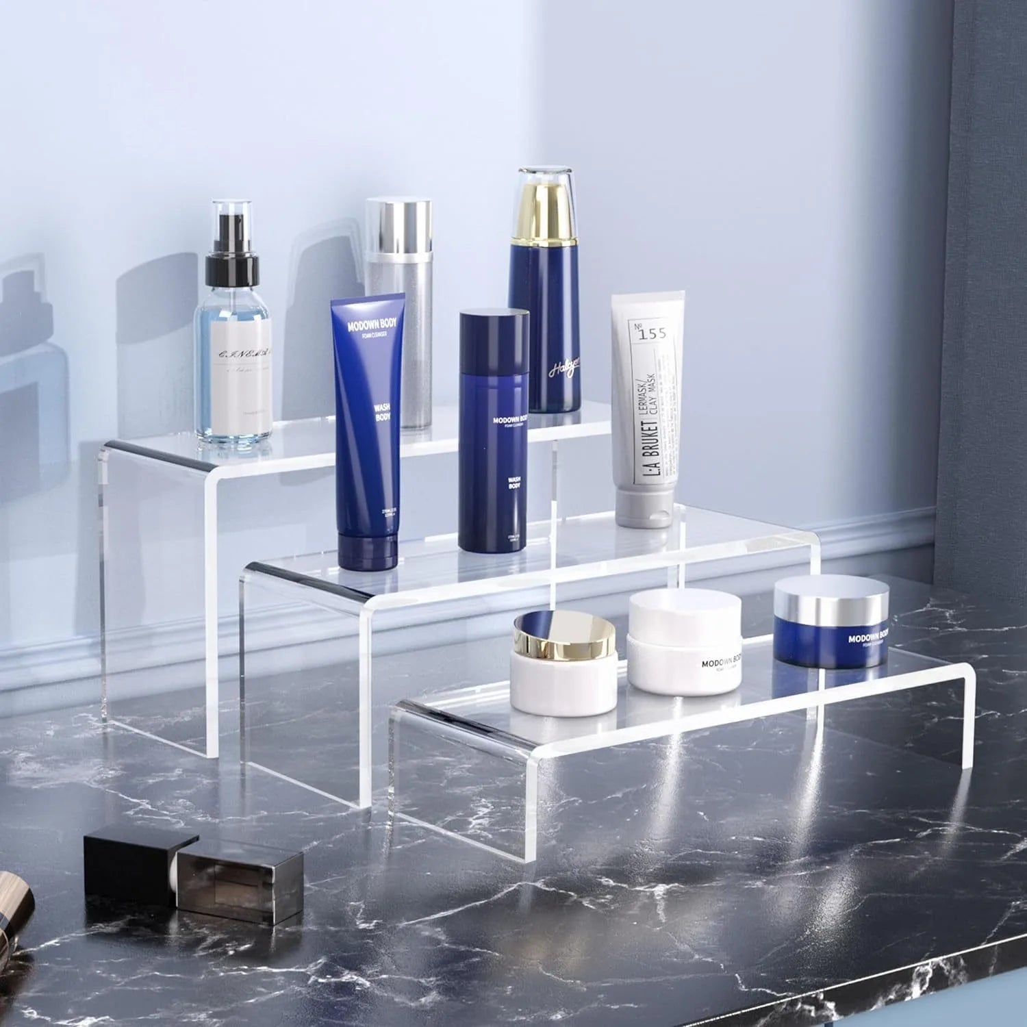 3/6/9Pcs Acrylic Display Stand Multifunctional Transparently Mini Model Storage Rack for Perfume Doll Jewelry Decor Organzier Peaceful Pleasures Health and Wellness