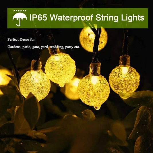 Solar Crystal Globe String Lights – Outdoor Waterproof Fairy Lights Solar String Lights Peaceful Pleasures Health and Wellness
