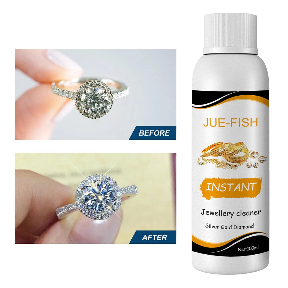Jewelry Cleaner Solution 100ml for Gold Silver Glasses Watch Rings Diamond Polishing Remove Dirt Shine for Ultrasonic Machine Peaceful Pleasures Health and Wellness 100ML
