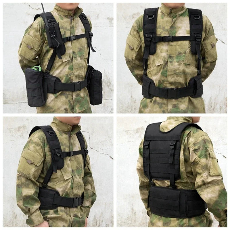 Molle Chest Rig Airsoft Waist Belt Tactical Vest Detachable Duty Belt Army Paintball Equipment Outdoor Hunting Vest Peaceful Pleasures Health and Wellness